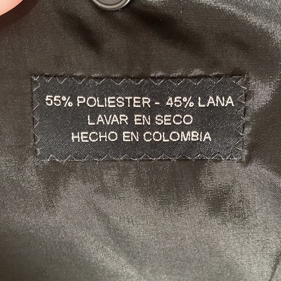 Hernando Trujillo Wool Blend Deep Navy Pinstripe Suit Jacket Size 44 - Picture 9 of 9